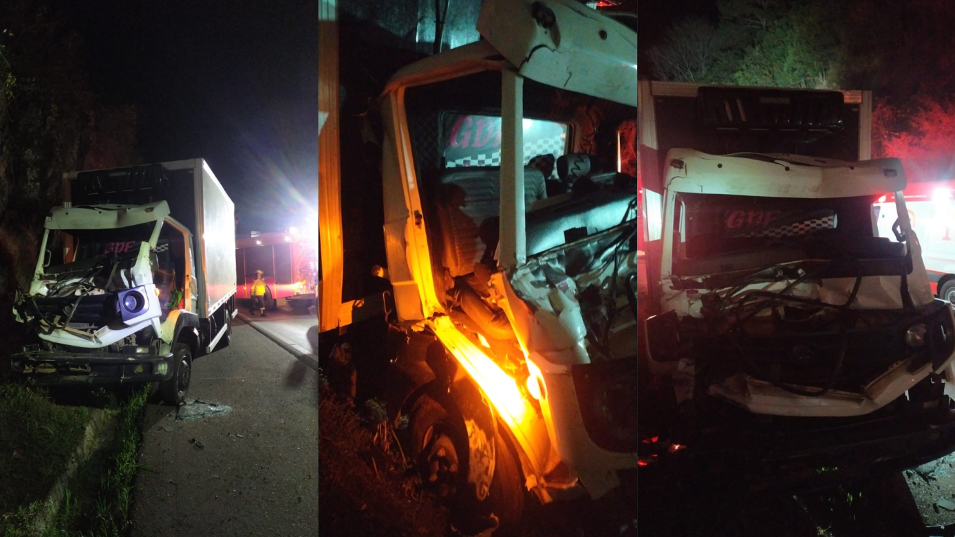 Colisão entre caminhões na BR-282 em Joaçaba deixa duas pessoas feridas; uma com suspeita de fratura