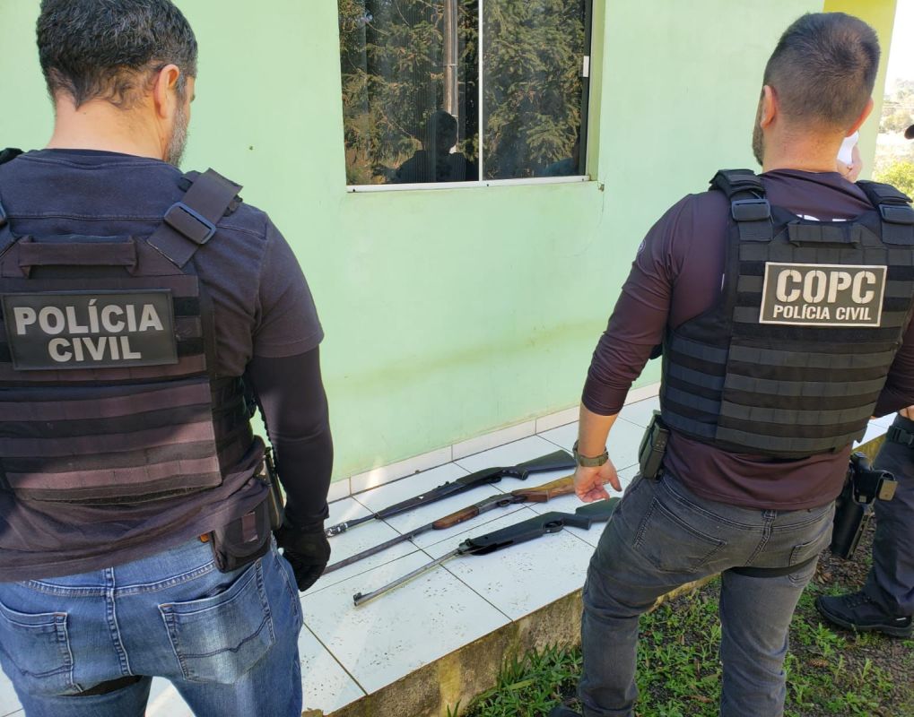 Operação Impacto apreende 7 armas e 130 munições em ação policial em Tunápolis (SC)